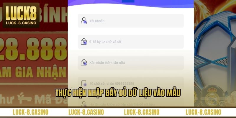 Thực hiện nhập đầy đủ dữ liệu vào mẫu